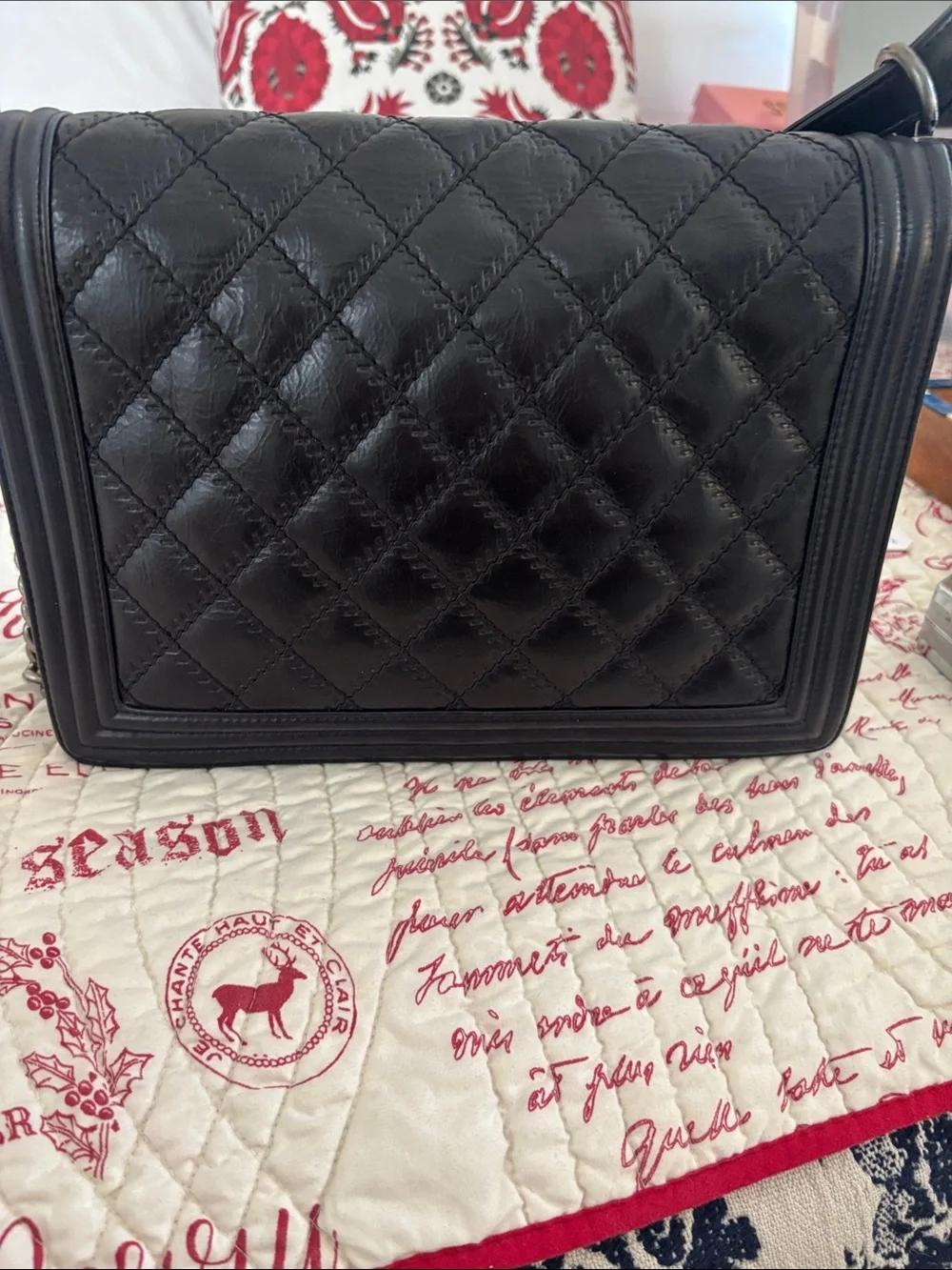 CHANEL Wild Stitch Boy Bag Large with Ruthenium Hardware/Chain (2013-14)